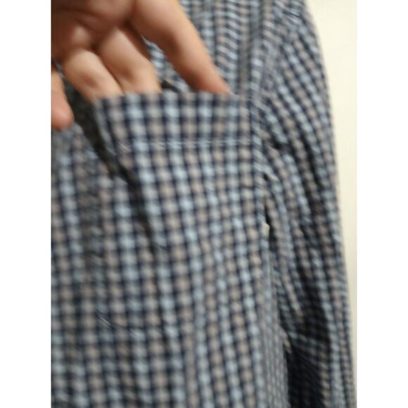 Nat Nast Size M Long Sleeve Blue Check Plaid Button Down Casual Shirt Pocket... - Picture 5 of 9